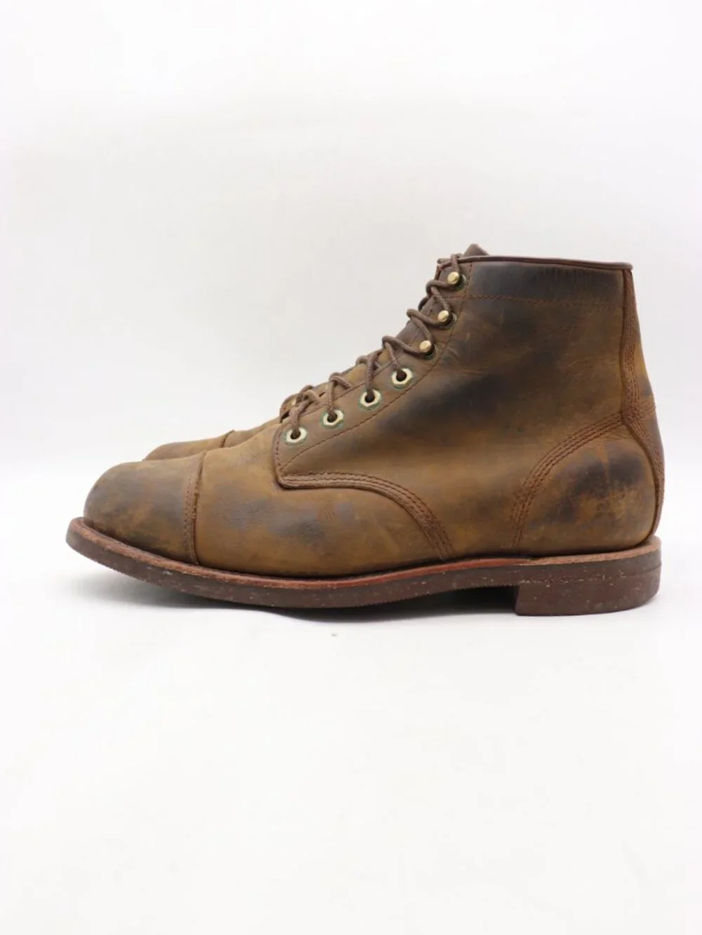 Vintage LL Bean Chippewa Katahdin Iron Men's 11.5 EE Brown Leather Boots Cap Toe